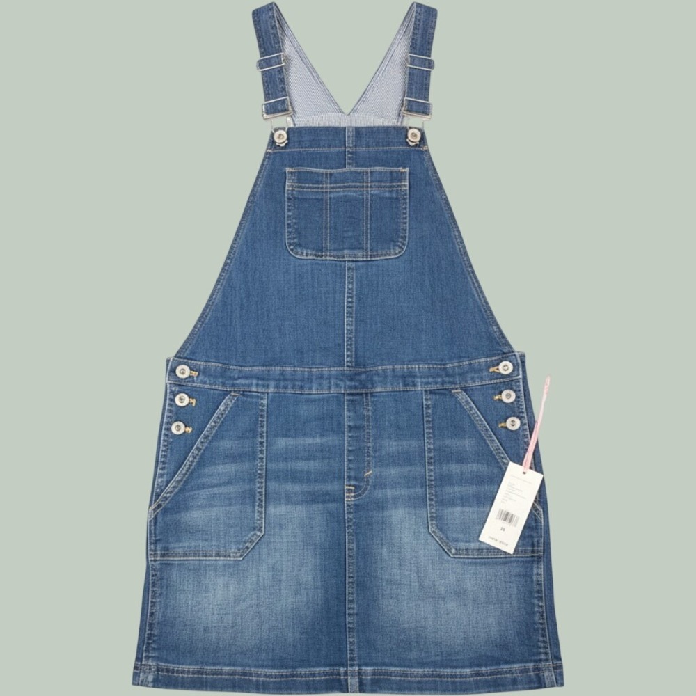 Vineyard Vines Girls Denim Coverall Dress Dark Wash Size 16 NWT 7R001042-6448
